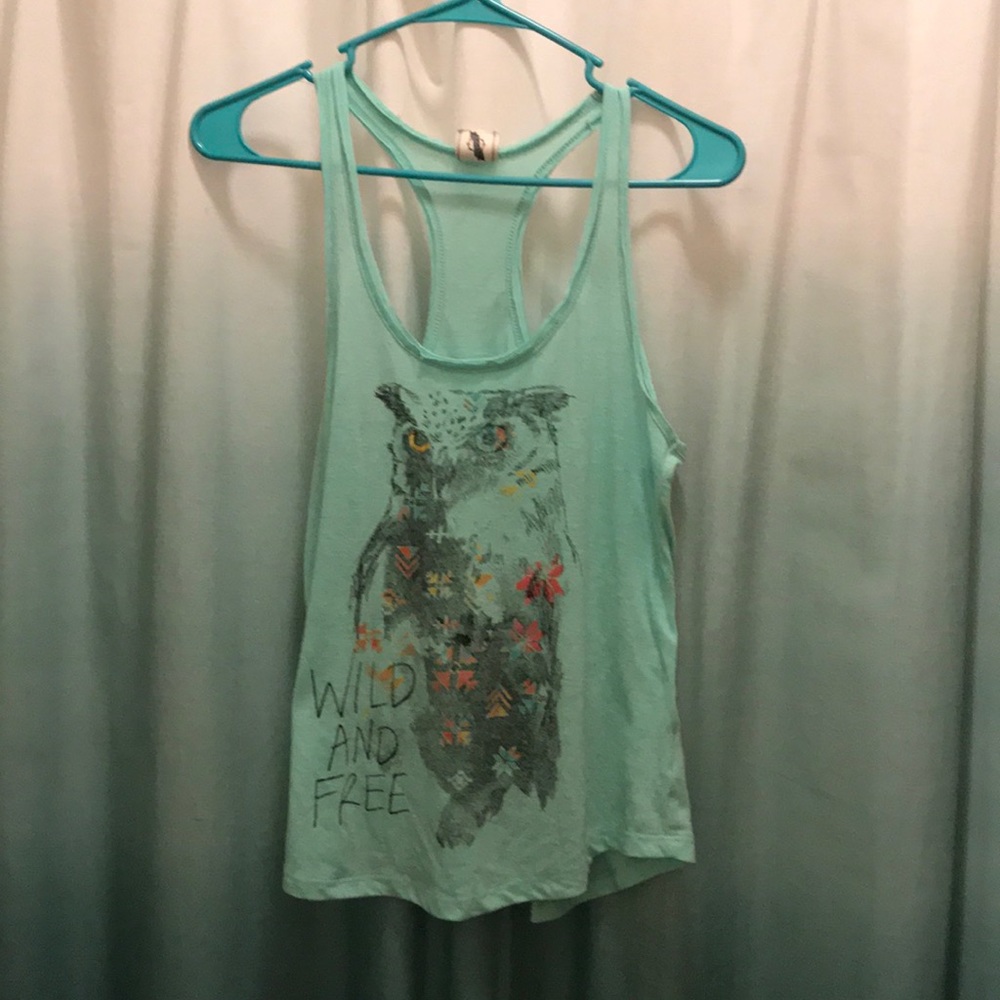 Mint Green Owl Tank Top.